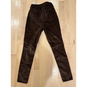 NWT Old Navy Rockstar Super Skinny High Rise Brown Velour Pants 12 Tall